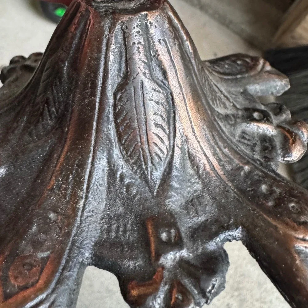 Vtg Winged Fairy Angel Candelabra Cast‎ Metal Double Taper Art Nouveau  Bronze